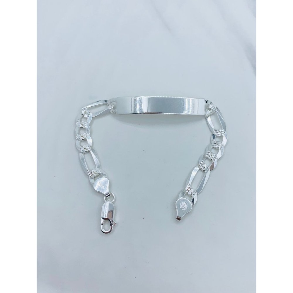925 Sterling Silver Bracelet Figaro 7" long - Pulsera en plata